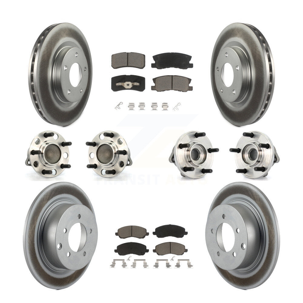 Hub Bearing Coat Brake Rotor Pads Front Rear Kit (10Pc) For Chrysler Sebring 200