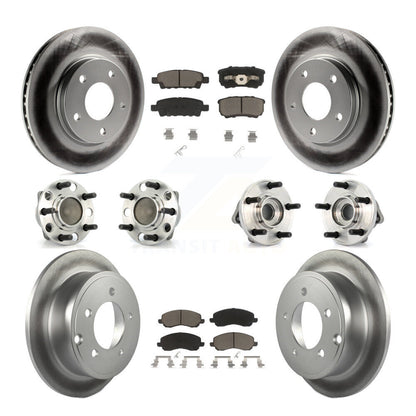 Hub Bearing Coated Disc Brake Rotor Pads Front Rear Kit (10Pc) For Dodge Caliber