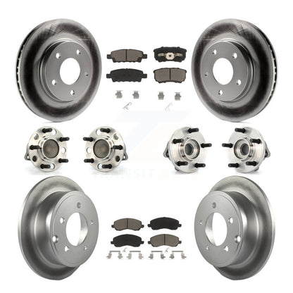 Hub Bearing Coated Disc Brake Rotor Pads Front Rear Kit (10Pc) For Dodge Caliber