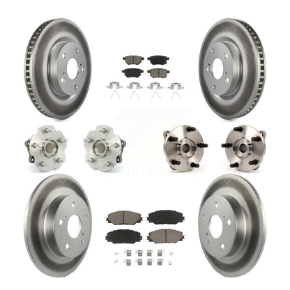Hub Bearing Coated Disc Brake Rotors And Pads Front Rear Kit (10Pc) For Scion tC