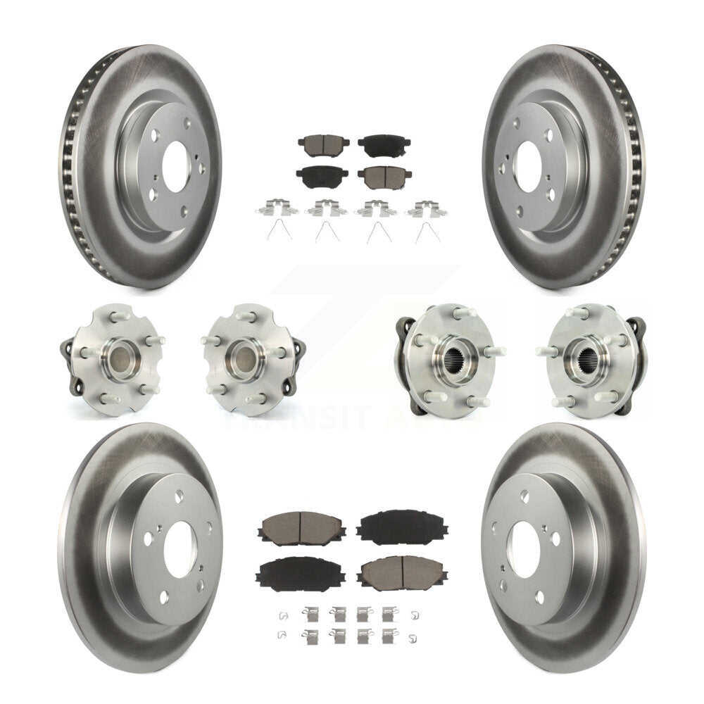 Hub Bearing Coated Disc Brake Rotors And Pads Front Rear Kit (10Pc) For Scion tC