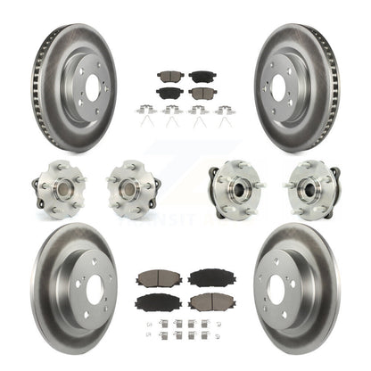 Hub Bearing Coated Disc Brake Rotors And Pads Front Rear Kit (10Pc) For Scion tC