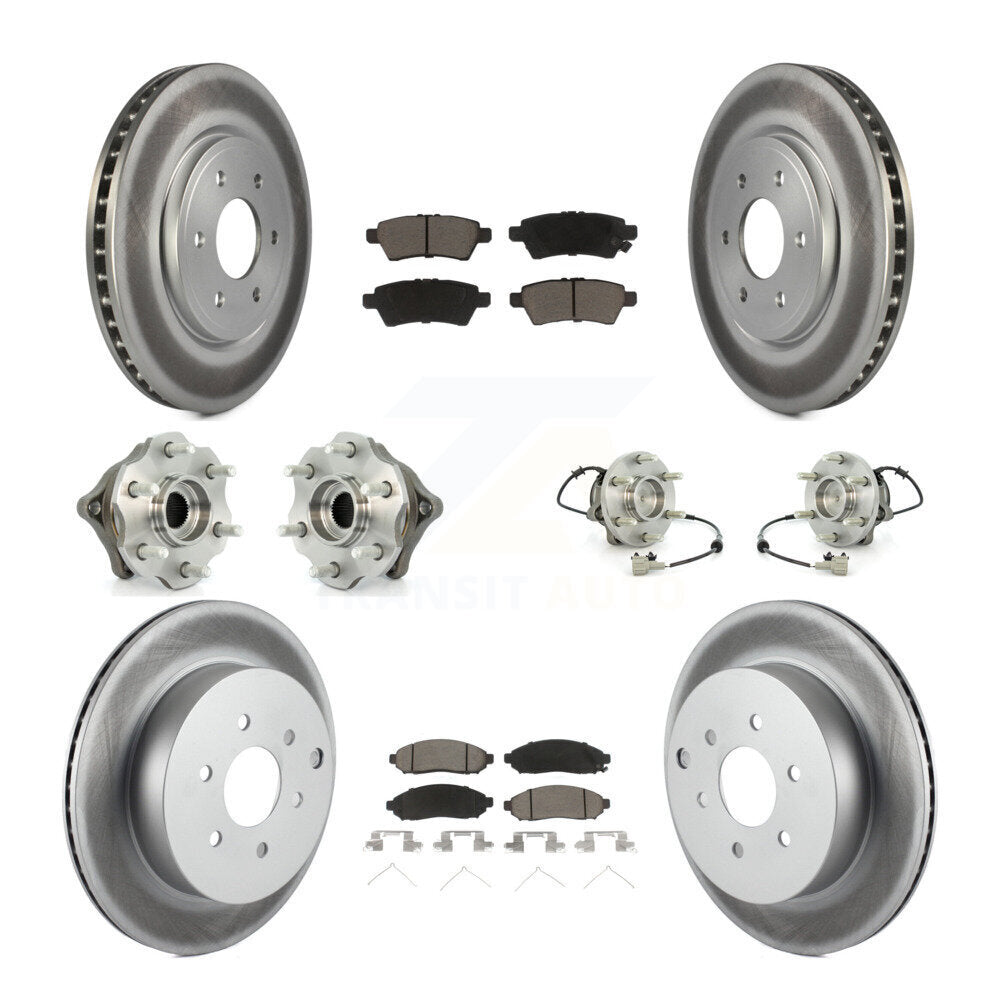 Hub Bearing Coated Brake Rotor & Pad Front Rear Kit (10Pc) For Nissan Pathfinder