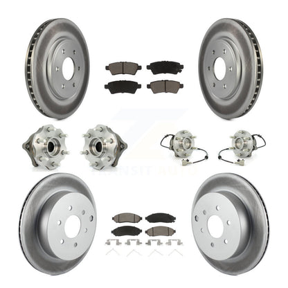 Hub Bearing Coated Brake Rotor & Pad Front Rear Kit (10Pc) For Nissan Pathfinder