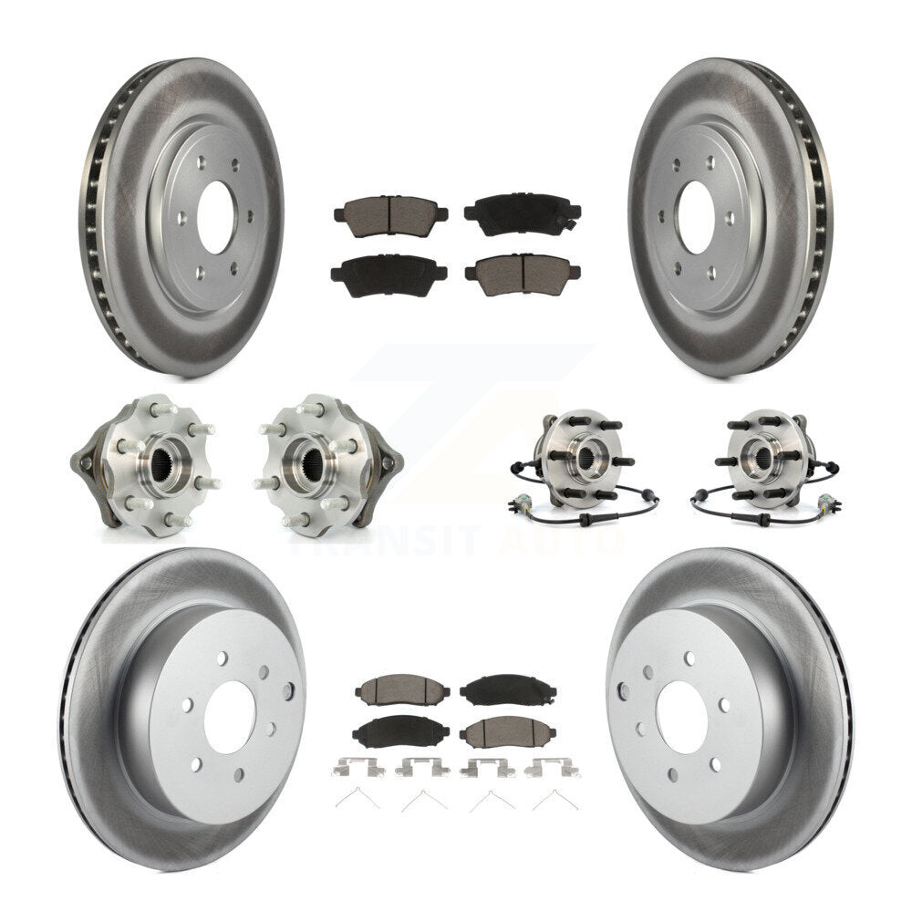 Hub Bearing Coated Brake Rotor & Pad Front Rear Kit (10Pc) For Nissan Pathfinder