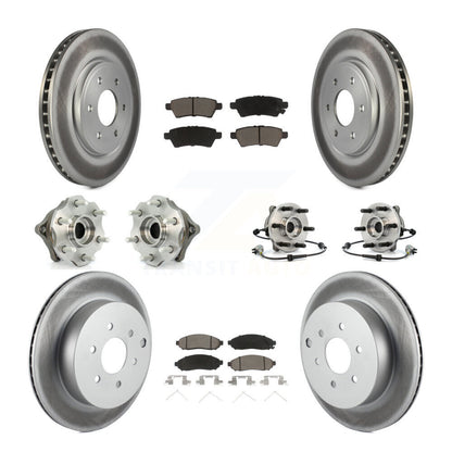 Hub Bearing Coated Brake Rotor & Pad Front Rear Kit (10Pc) For Nissan Pathfinder