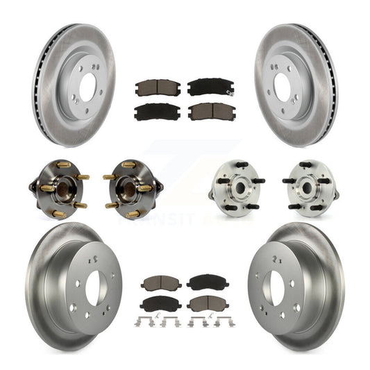 Hub Bearing Coated Brake Rotor Pads Front Rear Kit (10Pc) For Mitsubishi Eclipse
