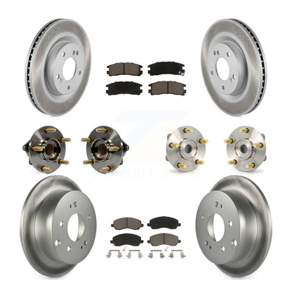 Hub Bearing Coated Brake Rotor Pads Front Rear Kit (10Pc) For Mitsubishi Eclipse