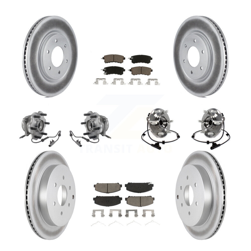 Hub Bearing Coat Brake Rotor Pads Front Rear Kit (10Pc) For INFINITI QX80 Nissan