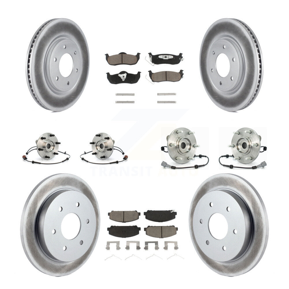Hub Bearing Coated Brake Rotor Pads Front Rear Kit (10Pc) For Nissan Armada QX56