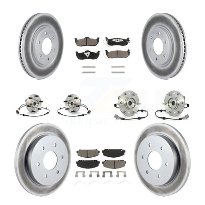 Hub Bearing Coated Brake Rotor Pads Front Rear Kit (10Pc) For Nissan Armada QX56