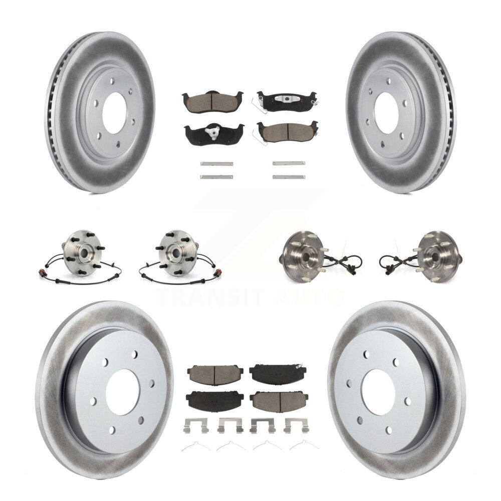 Hub Bearing Coated Disc Brake Rotor Pads Front Rear Kit (10Pc) For Nissan Armada