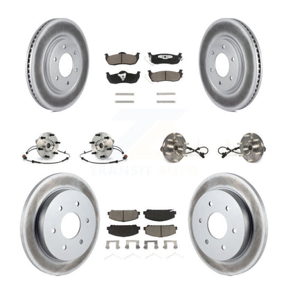 Hub Bearing Coated Disc Brake Rotor Pads Front Rear Kit (10Pc) For Nissan Armada