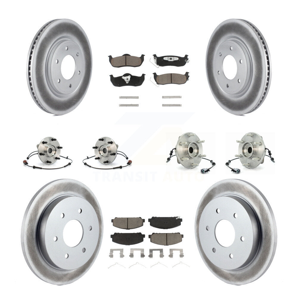 Hub Bearing Coated Disc Brake Rotor Pads Front Rear Kit (10Pc) For INFINITI QX56