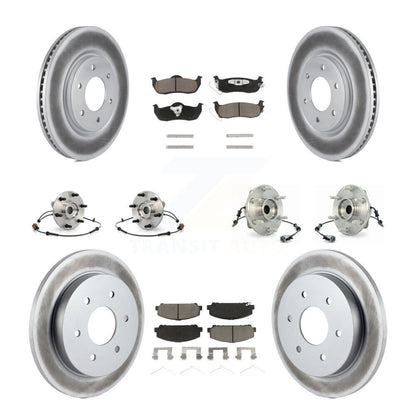 Hub Bearing Coated Disc Brake Rotor Pads Front Rear Kit (10Pc) For INFINITI QX56