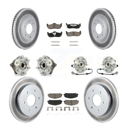 Hub Bearing Coated Disc Brake Rotor Pads Front Rear Kit (10Pc) For Nissan Armada