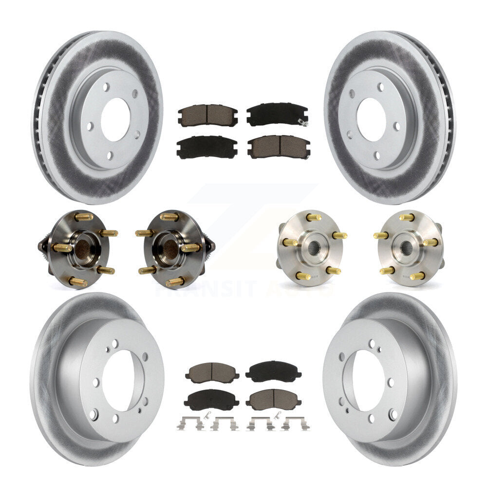 Hub Bearing Coated Brake Rotor Pads Front Rear Kit (10Pc) For Mitsubishi Eclipse