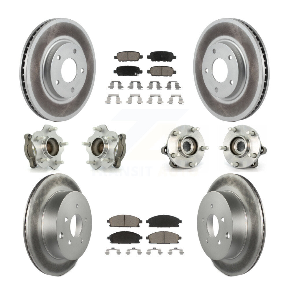 Hub Bearing Coated Brake Rotor Pads Front Rear Kit (10Pc) For 04-09 Nissan Quest