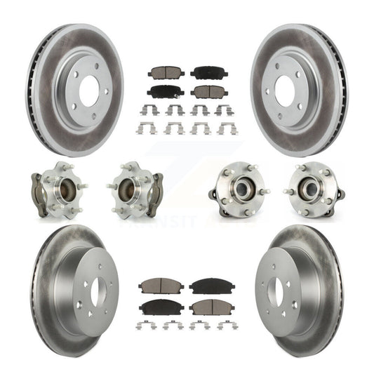 Hub Bearing Coated Brake Rotor Pads Front Rear Kit (10Pc) For 04-09 Nissan Quest
