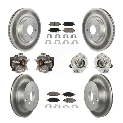 Hub Bearing Coated Brake Rotor & Pad Front Rear Kit (10Pc) For Nissan Pathfinder