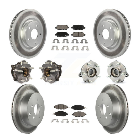 Hub Bearing Coated Brake Rotor & Pad Front Rear Kit (10Pc) For Nissan Pathfinder