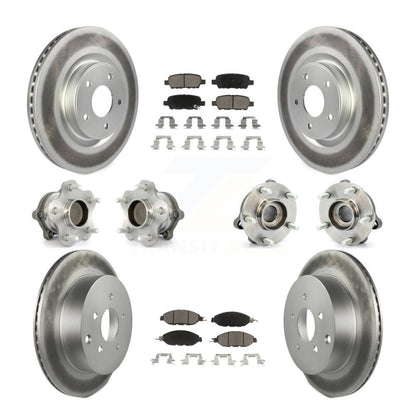 Hub Bearing Coat Brake Rotor Pad Front Rear Kit (10Pc) For Nissan Pathfinder FWD