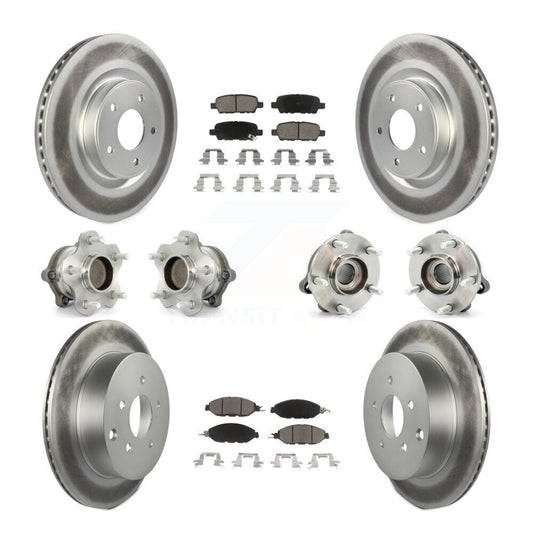Hub Bearing Coat Brake Rotor Pad Front Rear Kit (10Pc) For Nissan Pathfinder FWD