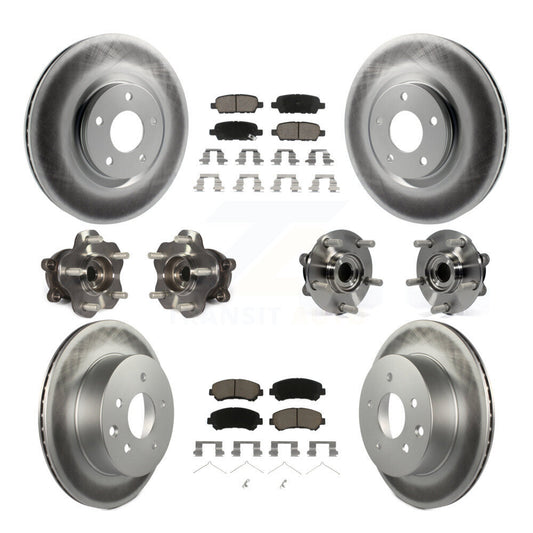 Hub Bearing Coated Disc Brake Rotor & Pads Front Rear Kit (10Pc) For Nissan Juke