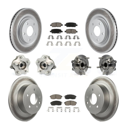 Hub Bearing Coated Disc Brake Rotor & Pads Front Rear Kit (10Pc) For Nissan Juke