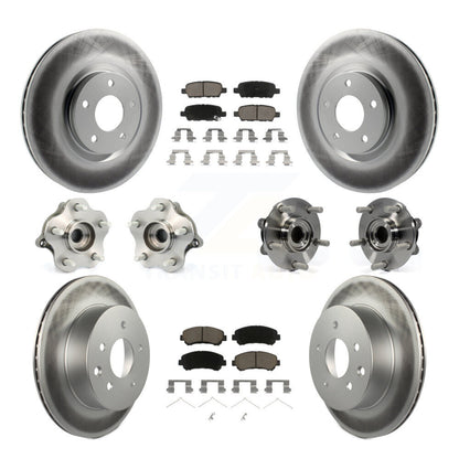 Hub Bearing Coat Brake Rotor Pads Front Rear Kit (10Pc) For Nissan Juke To 04 14