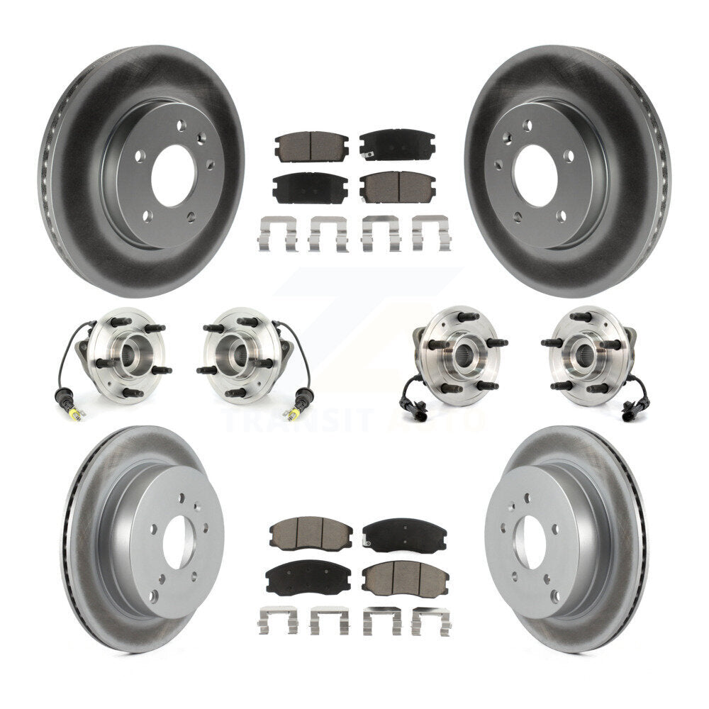 Hub Bearing Coat Brake Rotor Pad Front Rear Kit (10Pc) For Chevrolet Equinox Vue