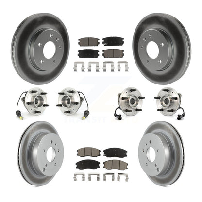 Hub Bearing Coat Brake Rotor Pad Front Rear Kit (10Pc) For Chevrolet Equinox Vue