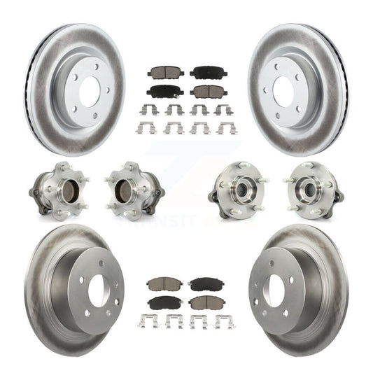 Hub Bearing Coated Disc Brake Rotor Pads Front Rear Kit (10Pc) For Nissan Altima