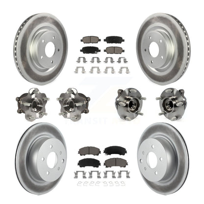 Hub Bearing Coated Brake Rotor & Pad Front Rear Kit (10Pc) For INFINITI QX50 RWD