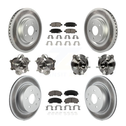Hub Bearing Coated Brake Rotor & Pad Front Rear Kit (10Pc) For INFINITI QX50 AWD