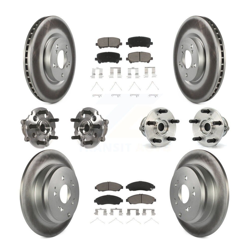 Hub Bearing Coat Brake Rotor Pad Front Rear Kit (10Pc) For Honda Pilot Acura MDX