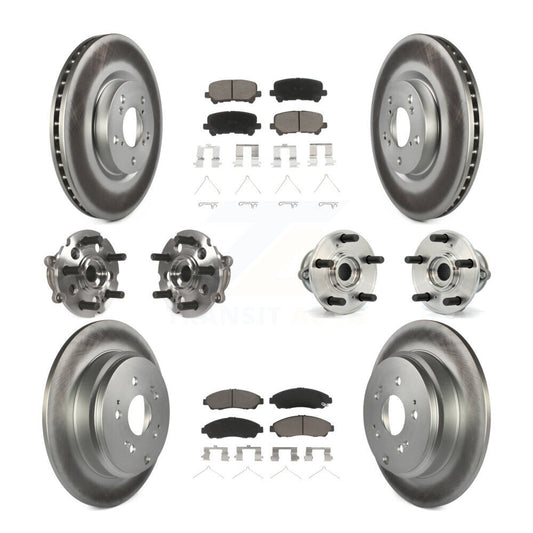 Hub Bearing Coat Brake Rotor Pad Front Rear Kit (10Pc) For Honda Pilot Acura MDX