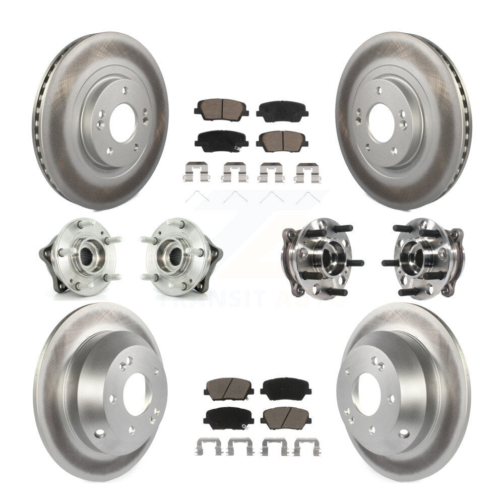 Hub Bearing Coated Brake Rotor Pad Front Rear Kit For Hyundai Santa Fe Sport AWD