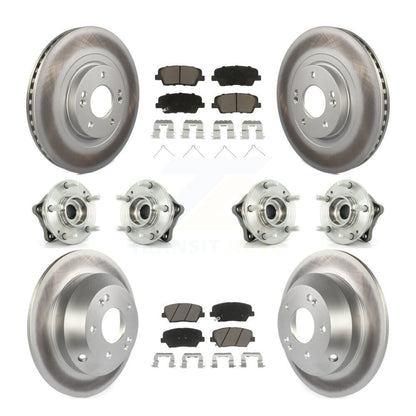 Hub Bearing Coat Brake Rotor Pad Front Rear Kit (10Pc) For 14-15 Kia Sorento AWD
