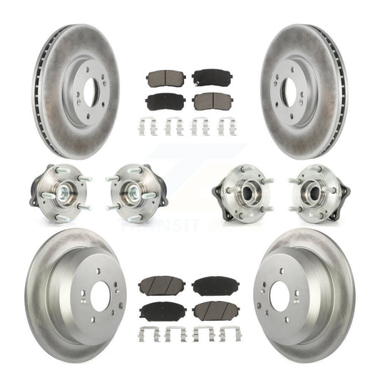 Hub Bearing Coat Brake Rotor Pads Front Rear Kit (10Pc) For Hyundai Veracruz FWD