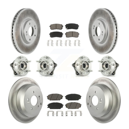 Hub Bearing Coat Brake Rotor Pads Front Rear Kit (10Pc) For Hyundai Veracruz AWD
