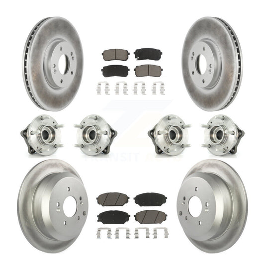 Hub Bearing Coat Brake Rotor Pads Front Rear Kit (10Pc) For Hyundai Veracruz AWD
