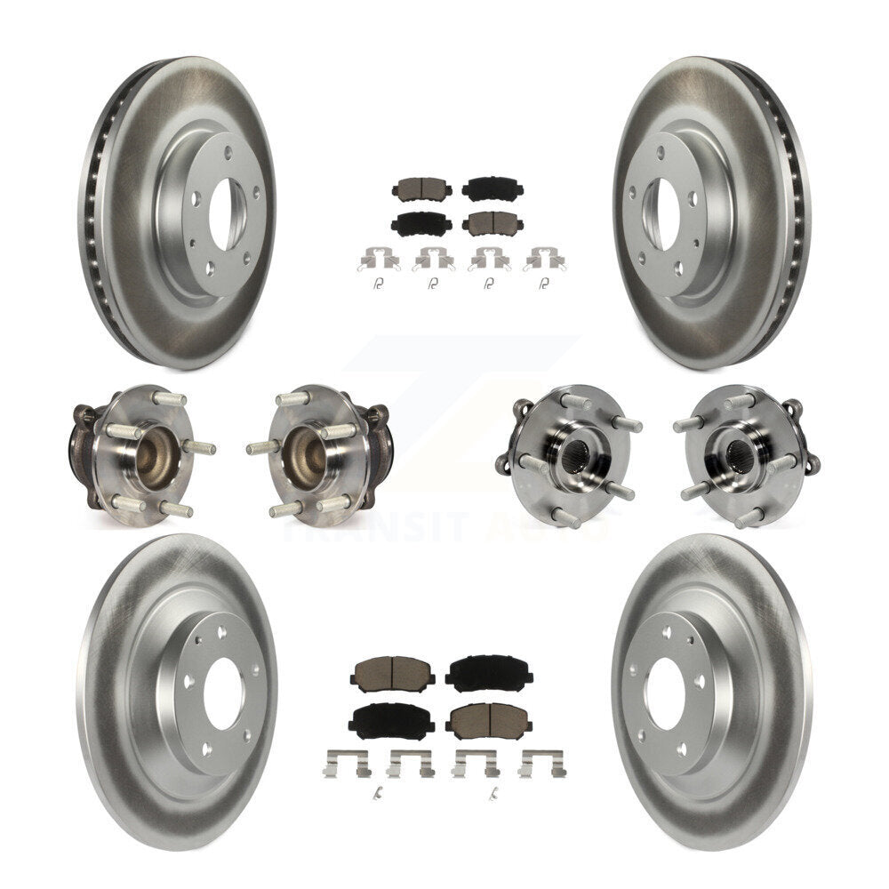 Hub Bearing Coat Brake Rotor Pads Front Rear Kit (10Pc) For 13-15 Mazda CX-5 FWD