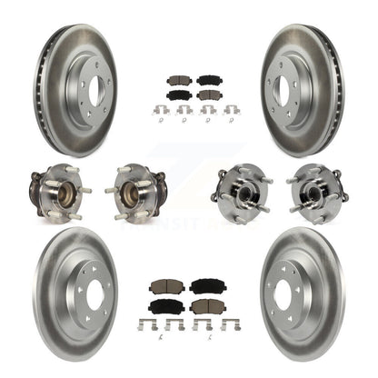Hub Bearing Coat Brake Rotor Pads Front Rear Kit (10Pc) For 13-15 Mazda CX-5 FWD