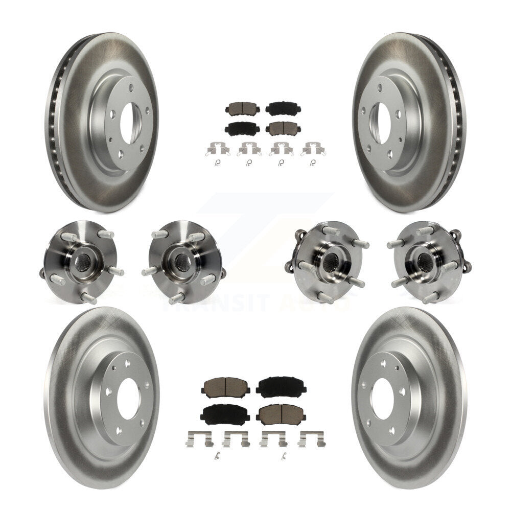 Hub Bearing Coat Brake Rotor Pads Front Rear Kit (10Pc) For 13-15 Mazda CX-5 AWD