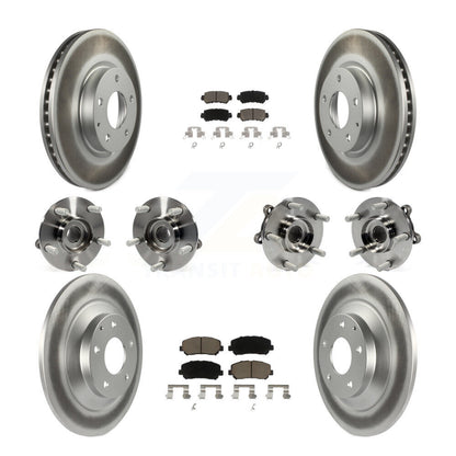 Hub Bearing Coat Brake Rotor Pads Front Rear Kit (10Pc) For 13-15 Mazda CX-5 AWD