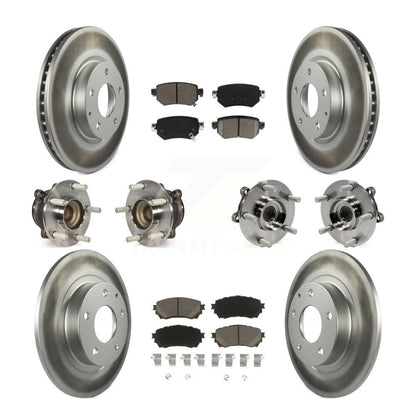 Hub Bearing Coated Brake Rotor & Pad Front Rear Kit (10Pc) For 2016-2018 Mazda 6