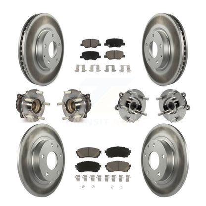 Hub Bearings Coated Disc Brake Rotors And Pads Front Rear Kit (10Pc) For Mazda 6