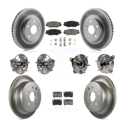 Hub Bearing Coated Disc Brake Rotor & Pads Front Rear Kit (10Pc) For Lexus IS250