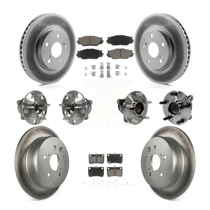 Hub Bearing Coated Disc Brake Rotor & Pads Front Rear Kit (10Pc) For Lexus IS250